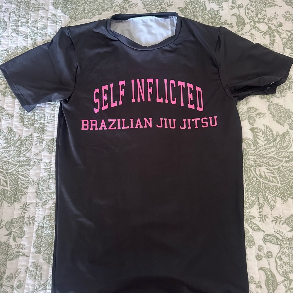 Unisex Black Short Sleeve Top Full Sublimation Rash Guard.